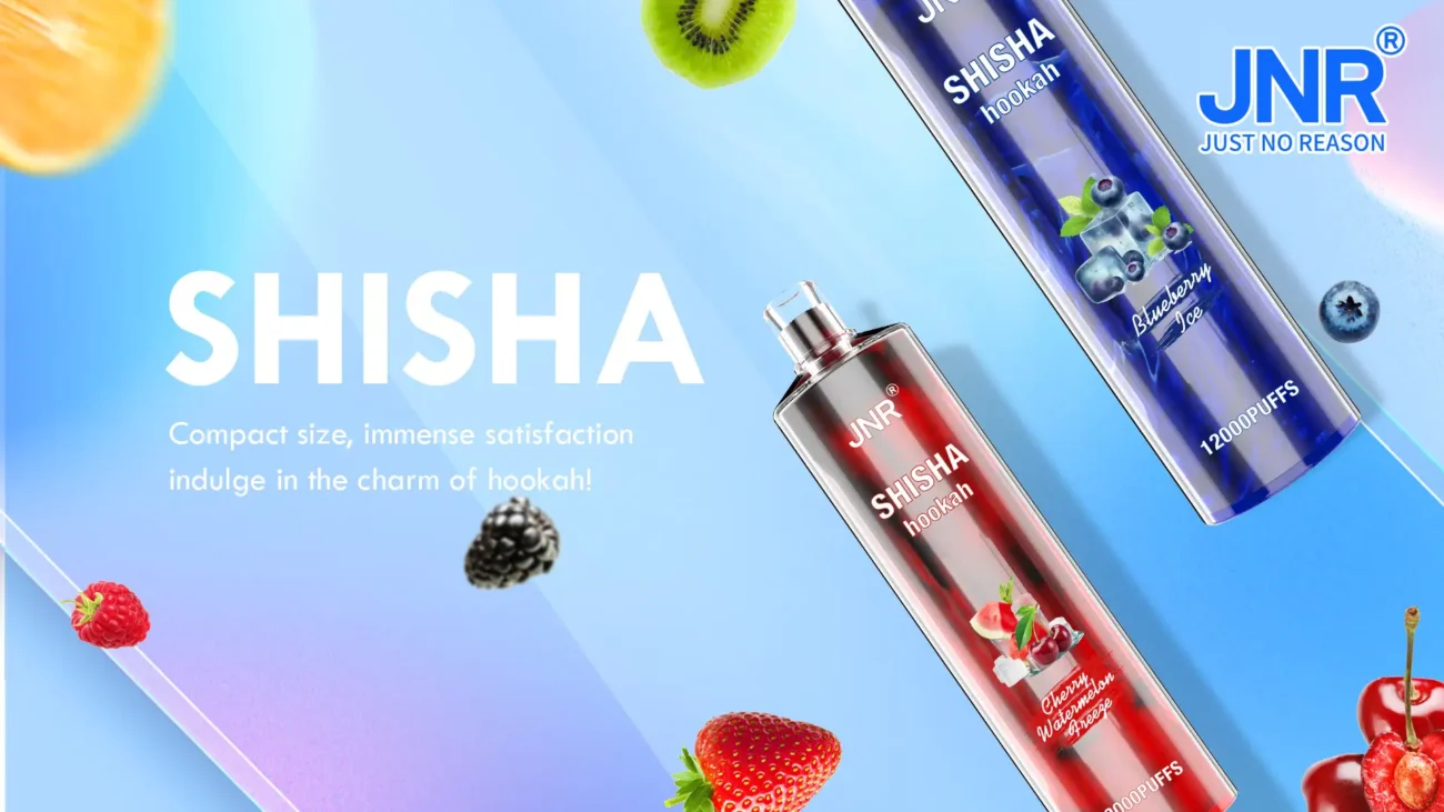 JNR Shisha Hookah vapes in Cherry Watermelon Breeze and Blueberry Ice flavors
