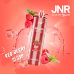 Vape jetable JNR Shisha Hookah Red Berry Slush avec saveur de fruits rouges, capacité de 12000 Puffs et design moderne.