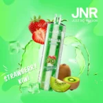 Vape jetable JNR Shisha Hookah Strawberry Kiwi avec une combinaison fruitée de fraise et kiwi, capacité de 12000 Puffs et design moderne.