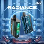 JNR Radiance vapes featuring 31000 puffs, dual mesh coil, 28ml e-liquid, and smart screen